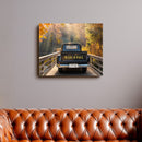20x16" – Forever Begins Here – Personalized Vintage Truck Canvas for Couples