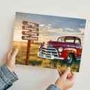 11"x14" – Where Family Begins – Personalized Street Sign Truck Canvas