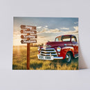11"x14" – Where Family Begins – Personalized Street Sign Truck Canvas