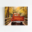 20x16" – Love Always Finds the Way – Personalized Vintage Truck Canvas with Names