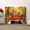 20x16" – Love Always Finds the Way – Personalized Vintage Truck Canvas with Names