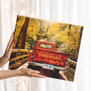20x16" – Love Always Finds the Way – Personalized Vintage Truck Canvas with Names