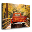 20x16" – Love Always Finds the Way – Personalized Vintage Truck Canvas with Names