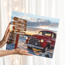 20x16" – Built with Love and Laughter – Personalized Family Truck Canvas