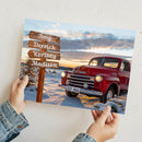 11"x14" – Our Name, Our Home – Custom Family Sign Vintage Truck Wall Art