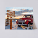 11"x14" – Our Name, Our Home – Custom Family Sign Vintage Truck Wall Art