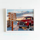 11"x14" – Our Name, Our Home – Custom Family Sign Vintage Truck Wall Art