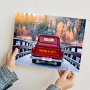 11"x14" – Two Hearts, One Road – Custom Truck Wall Art with Couple Names