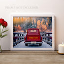 11"x14" – Two Hearts, One Road – Custom Truck Wall Art with Couple Names