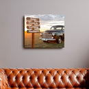 20x16" – Our Family Roots – Personalized Street Sign Vintage Truck Canvas