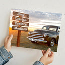 11"x14" – Together Under One Name – Custom Street Sign Vintage Truck Wall Art