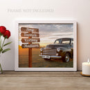 11"x14" – Together Under One Name – Custom Street Sign Vintage Truck Wall Art