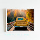 11"x14" – Love Written on Every Mile – Personalized Vintage Truck Canvas with Names