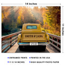 11"x14" – Love Written on Every Mile – Personalized Vintage Truck Canvas with Names