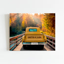 20x16" – Side by Side for Life – Custom Truck Canvas with Couple Names