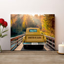 20x16" – Side by Side for Life – Custom Truck Canvas with Couple Names