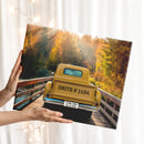 20x16" – Side by Side for Life – Custom Truck Canvas with Couple Names