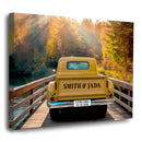 20x16" – Side by Side for Life – Custom Truck Canvas with Couple Names