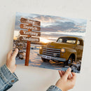 11"x14" – A Place Called Home – Personalized Truck & Street Sign Canvas